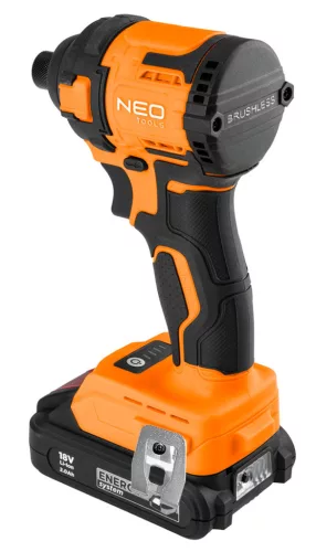NEO TOOLS Akkus szénkefementes ütvecsavarozó 1/4"(hatszög), Energy+, 18V, Kompakt méret, 300NM, akku nélkül! 3 év garanciával 04-612