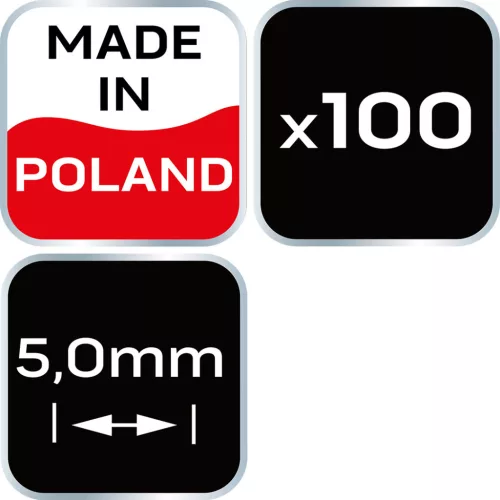 NEO TOOLS Hézagoló-, fugakereszt - 5.0mm, 100db 61-112