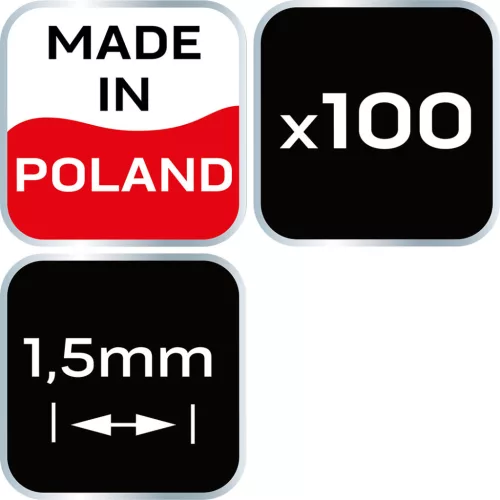NEO TOOLS Hézagoló-, fugakereszt körmerevítéssel 1,5mm, 100db 61-114