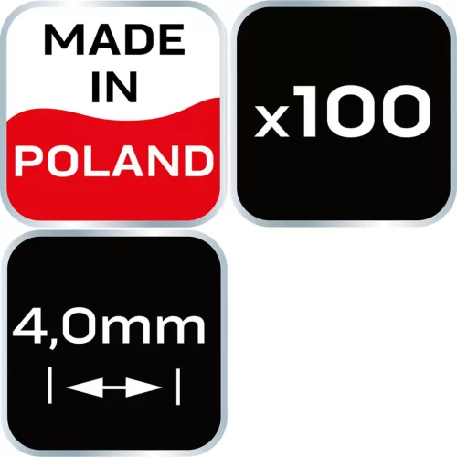 NEO TOOLS Hézagoló-, fugakereszt körmerevítéssel 4,0mm, 100db 61-117