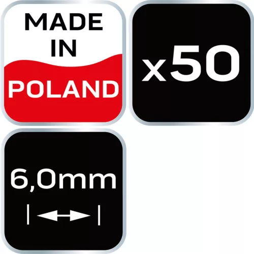 NEO TOOLS Hézagoló-, fugakereszt T 6,0mm, 50db 61-121