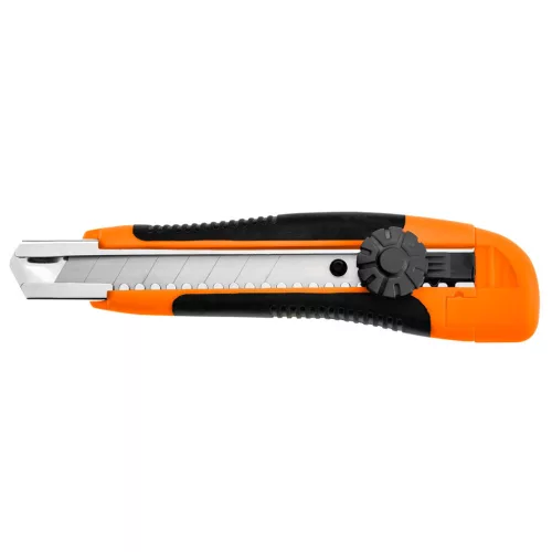 NEO TOOLS Törhető pengés kés 18mm, fém vezetősín, tekerős 63-014