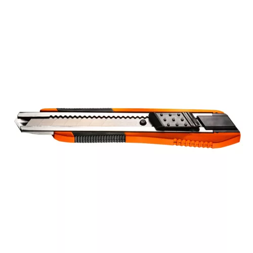 NEO TOOLS Törhető pengés kés 18mm, puha markolat, fém vezetősín 63-060