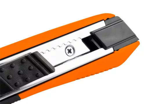 NEO TOOLS Törhető pengés kés 18mm, puha markolat, fém vezetősín 63-060