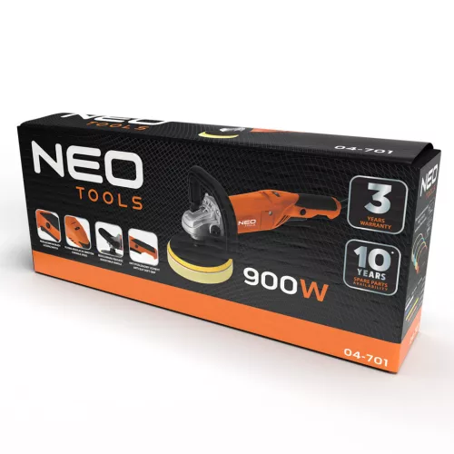 NEO TOOLS Polírozógép, 900W, 150mm, fordulatszám szabályzó, 600-3000/perc 3 év garanciával 04-701