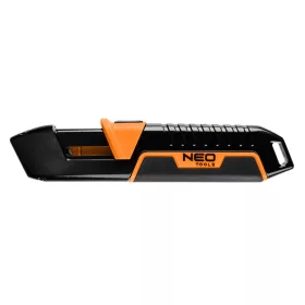   NEO TOOLS Trapézpengés kés, biztonsági, rugós pengevisszahúzóval, alu házas 63-704