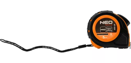 NEO TOOLS Mérőszalag 5 m/19 mm, acél, autostop+ rögzítő 67-222