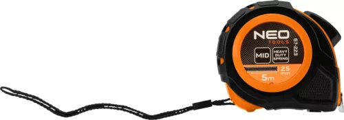 NEO TOOLS Mérőszalag 5 m/25 mm, acél, autostop + rögzítő 67-223