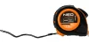 NEO TOOLS Mérőszalag 7,5 m/25 mm, acél, autostop + rögzítő 67-224