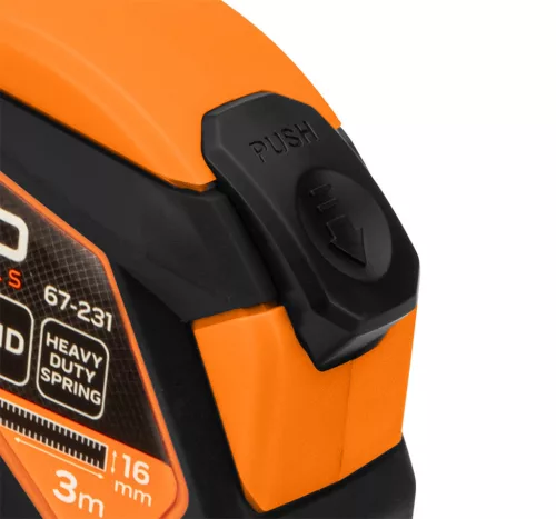 NEO TOOLS Mérőszalag, 3m/16mm, acél, mágneses, autostop+ rögzítő 67-231