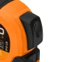 NEO TOOLS Mérőszalag, 3m/16mm, erősített rugós, acél, fekete szalag fehér nagyított skálával, mágneses, autostop+rögzítő 67-241