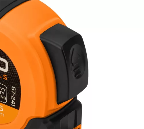 NEO TOOLS Mérőszalag, 3m/16mm, erősített rugós, acél, fekete szalag fehér nagyított skálával, mágneses, autostop+rögzítő 67-241