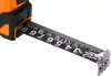 NEO TOOLS Mérőszalag, 7,5m/25mm, erősített rugós, acél, fekete szalag fehér nagyított skálával, mágneses, autostop+rögzítő 67-244