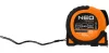 NEO TOOLS Mérőszalag, 10m/25mm, erősített rugós, acél, fekete szalag fehér nagyított skálával, mágneses, autostop+rögzítő 67-245