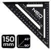 NEO TOOLS Talpas derékszög, alumínium, 45 fokos szárral, mérőskálával, 183mm 72-102