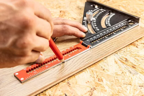 NEO TOOLS Talpas derékszög, alumínium, kiegészítő vonalzóval, 45 fokos szárral, mérőskálával, 185mm 72-105