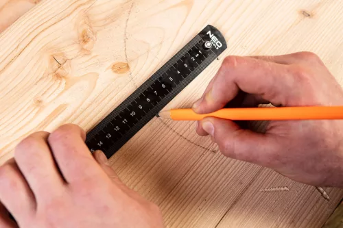 NEO TOOLS Műszaki vonalzó mélységütközővel, 30cm 72-200