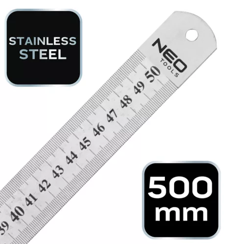 NEO TOOLS Acél vonalzó 50cm rozsdamentes 72-215