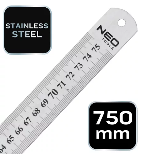 NEO TOOLS Acél vonalzó 75cm rozsdamentes 72-217