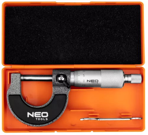 NEO TOOLS Mikrométer, műanyag tokban, 0-25mm 75-020