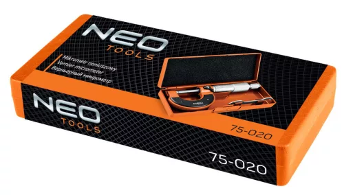 NEO TOOLS Mikrométer, műanyag tokban, 0-25mm 75-020