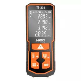   NEO TOOLS Lézeres távolságmérő, hatótáv: 60 m, IP54, fröccsenő víz védelem 2 év garanciával 75-204