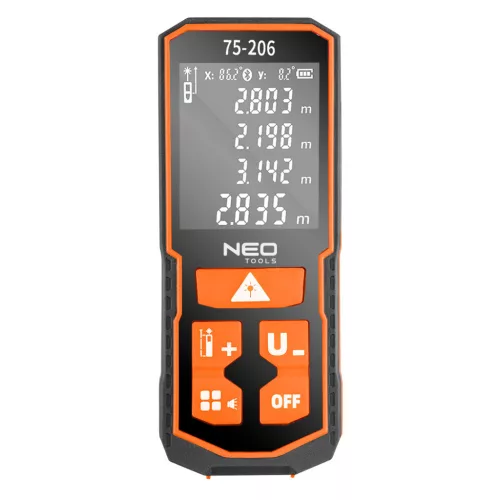 NEO TOOLS Lézeres távolságmérő, hatótáv: 100 m, IP54, fröccsenő víz védelem 2 év garanciával 75-206