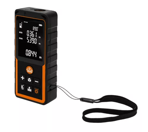 NEO TOOLS Lézeres távolságmérő, hatótáv:80m, IP54 fröccsenő víz védelem, gumírozott ház, multifunkciós 2 év garanciával 75-208