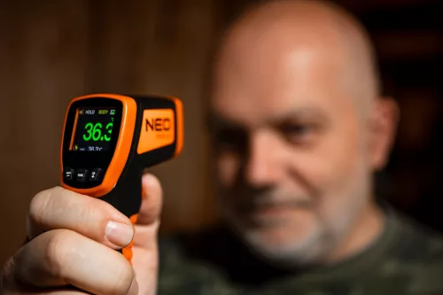 NEO TOOLS Infravörös hőmérő, 32 - 42,9 °C, folyadék, levegő, test 2 év garanciával 75-270