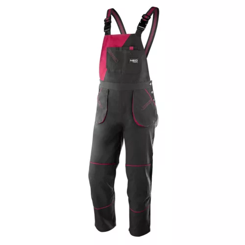 NEO TOOLS Női kantáros munkanadrág, 65% pamut, 35% polyester, 245 g/m2, XXL 80-240-XXL