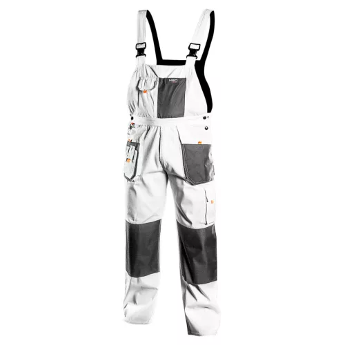 NEO TOOLS Kantáros Munkásnadrág, HD, fehér XXL/58 81-140-XXL