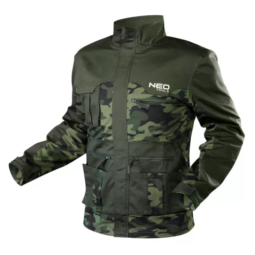 NEO TOOLS Terepmintás Munkavédelmi kabát CAMO, 60% pamut, 40% polyester, 255 g/m2, XXL 81-211-XXL