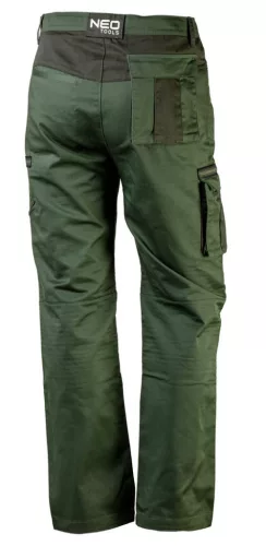 NEO TOOLS Olíva Munkásnadrág, CAMO, 60% pamut, 40% polyester, 255 g/m2, XL 81-222-XL
