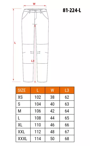 NEO TOOLS Tengerészkék Munkásnadrág, Navy, 60% pamut + 40% poliészter, L 81-224-L