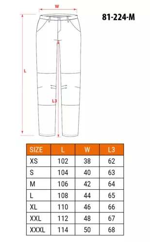 NEO TOOLS Tengerészkék Munkásnadrág, Navy, 60% pamut + 40% poliészter, M 81-224-M