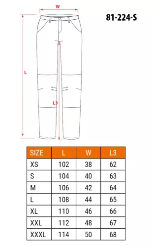 NEO TOOLS Tengerészkék Munkásnadrág, Navy, 60% pamut + 40% poliészter, S 81-224-S