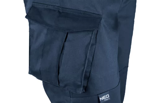 NEO TOOLS Tengerészkék Munkásnadrág, Navy, 60% pamut + 40% poliészter, XS 81-224-XS