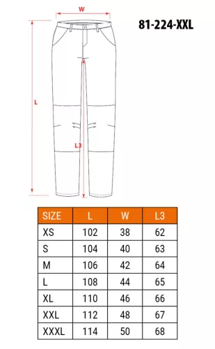 NEO TOOLS Tengerészkék Munkásnadrág, Navy, 60% pamut + 40% poliészter, XXL 81-224-XXL