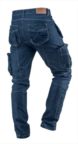 NEO TOOLS Farmer Munkásnadrág, DENIM, cipzáros oldalzsebekkel, 98% pamut, 410 g/m2, L 81-229-L