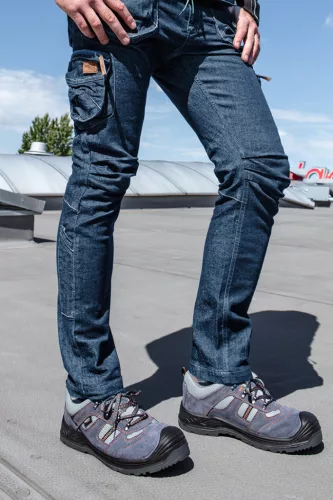 NEO TOOLS Farmer Munkásnadrág, DENIM, cipzáros oldalzsebekkel, 98% pamut, 410 g/m2, M 81-229-M