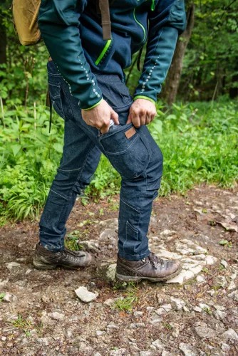 NEO TOOLS Farmer Munkásnadrág, DENIM, cipzáros oldalzsebekkel, 98% pamut, 410 g/m2, M 81-229-M