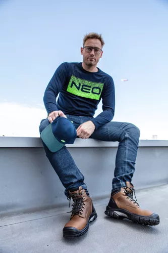 NEO TOOLS Farmer Munkásnadrág, DENIM, cipzáros oldalzsebekkel, 98% pamut, 410 g/m2, S 81-229-S