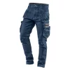 NEO TOOLS Farmer Munkásnadrág, DENIM, cipzáros oldalzsebekkel, 98% pamut, 410 g/m2, XS 81-229-XS