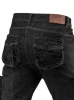 NEO TOOLS Farmer Munkásnadrág, DENIM, fekete, cipzáros oldalzsebekkel, 98% pamut, 410 g/m2, M 81-233-M