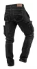 NEO TOOLS Farmer Munkásnadrág, DENIM, fekete, cipzáros oldalzsebekkel, 98% pamut, 410 g/m2, XL 81-233-XL