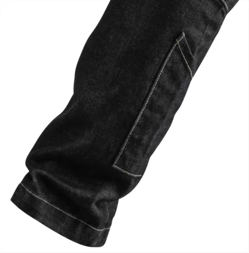 NEO TOOLS Farmer Munkásnadrág, DENIM, fekete, cipzáros oldalzsebekkel, 98% pamut, 410 g/m2, XL 81-233-XL