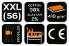 NEO TOOLS Farmer Munkásnadrág, DENIM, fekete, cipzáros oldalzsebekkel, 98% pamut, 410 g/m2, XXL 81-233-XXL
