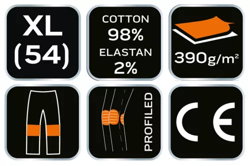 NEO TOOLS Farmer Munkásnadrág, DENIM, fekete, 98% pamut, térdvédő zseb, gombos oldalzsebek, 255 g/m2, XL 81-236-XL