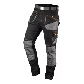  NEO TOOLS Karcsúsított(slim fit), Munkásnadrág, HD, 60% pamut, 37% polyester, 3% elastane, 285 g/m2, övvel, XS 81-238-XS