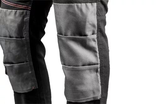 NEO TOOLS Karcsúsított(slim fit), Munkásnadrág, HD, 60% pamut, 37% polyester, 3% elastane, 285 g/m2, övvel, XXL 81-238-XXL